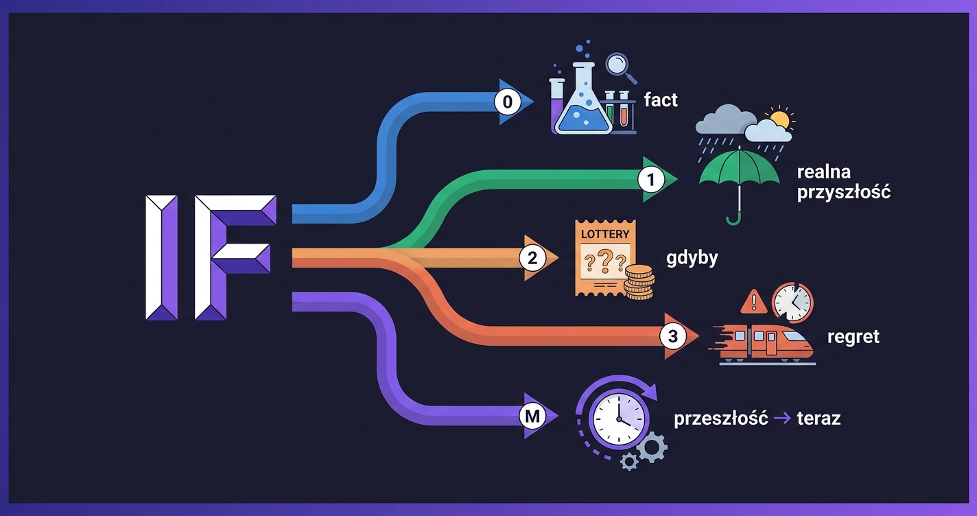 Conditionals — 5 ścieżek IF prowadzących do różnych typów zdań warunkowych