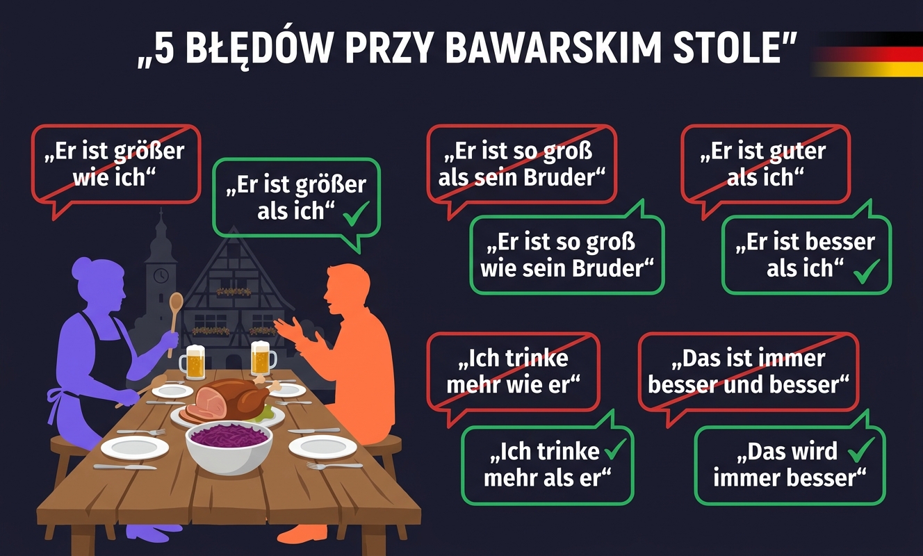 Pięć najczęstszych błędów Polaków przy WIE vs ALS — kafelki z czerwonymi przekreśleniami i zielonymi poprawkami